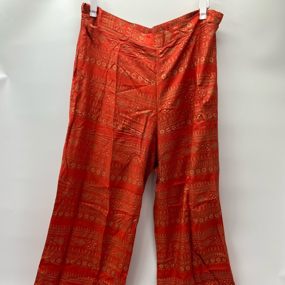 Indian straight pant women pajamas large red